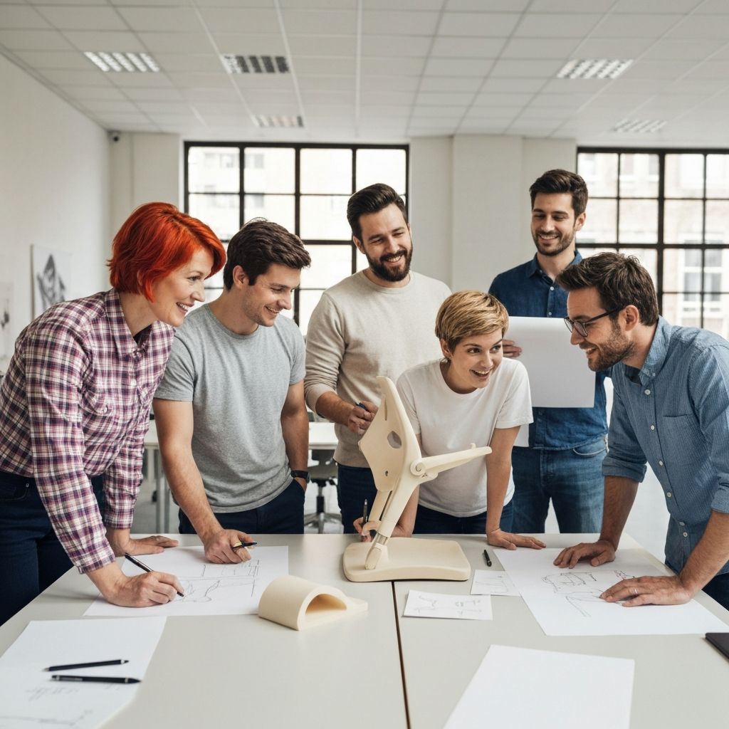 Équipe Sedenzo travaillant sur des produits ergonomiques